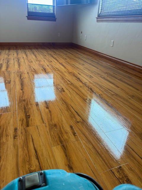 Polished wooden flooring in an empty room